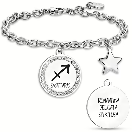 Bracciale Luca Barra Donna Acciaio Segno Zodiacale Sagittario _BK2549
