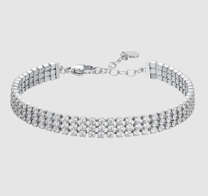 Bracciale Luca Barra Donna Acciaio Silver Tennis Zirconi Bianchi _BK2840