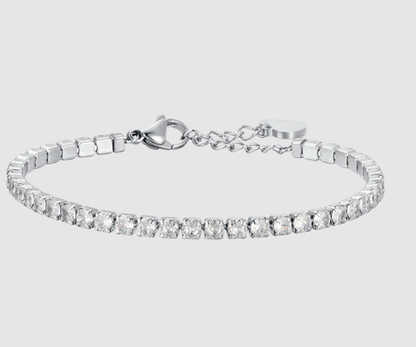 Bracciale Luca Barra Donna Acciaio Silver Zirconi Bianchi _BK2270