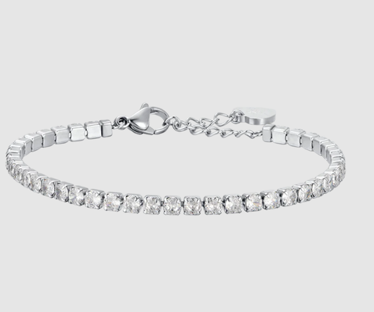 Bracciale Luca Barra Donna Acciaio Silver Zirconi Bianchi _BK2361