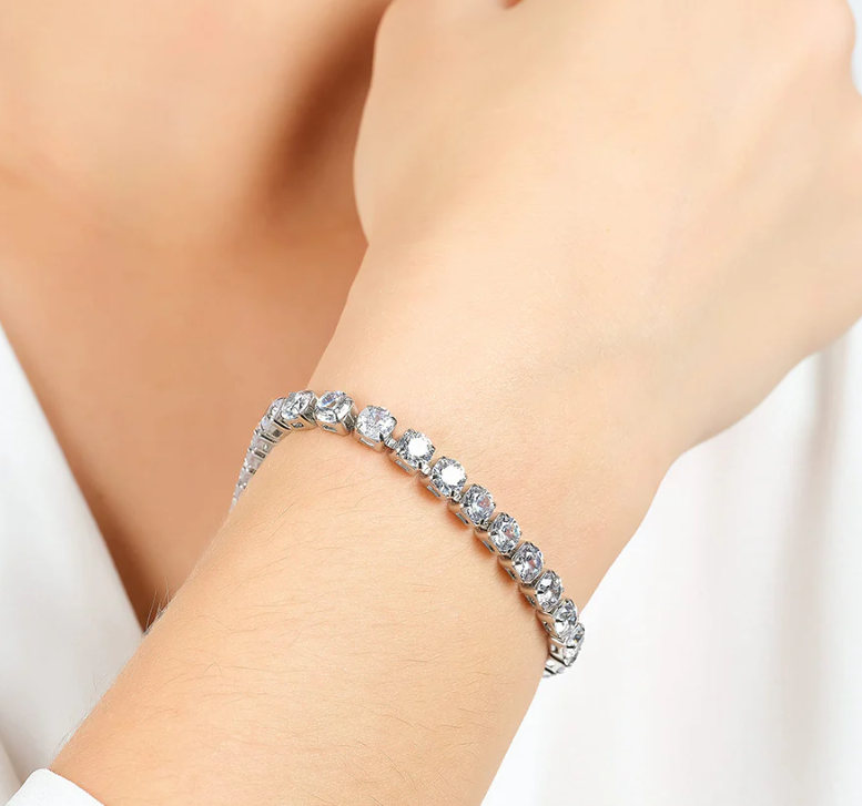 Bracciale Luca Barra Donna Acciaio Silver Zirconi Bianchi _BK2361