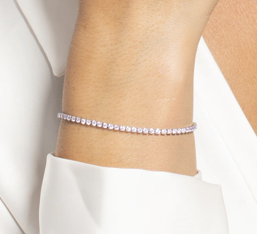Bracciale Luca Barra Donna Acciaio Silver Zirconi Rosa _BK2874