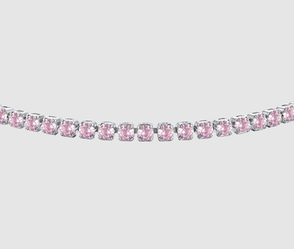 Bracciale Luca Barra Donna Acciaio Silver Zirconi Rosa _BK2874