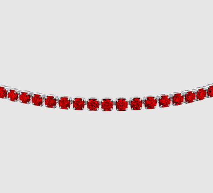 Bracciale Luca Barra Donna Acciaio Silver Zirconi Rossi _BK2881