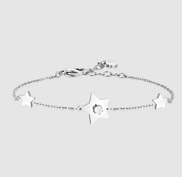 Bracciale Luca Barra Donna Acciaio Stella Zircone Bianco _BK2652