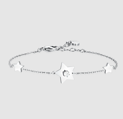 Bracciale Luca Barra Donna Acciaio Stella Zircone Bianco _BK2652