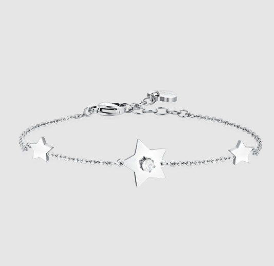 Bracciale Luca Barra Donna Acciaio Stella Zircone Bianco _BK2652