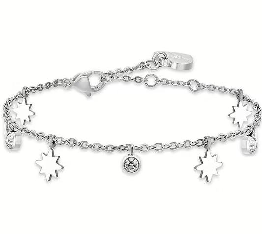 Bracciale Luca Barra Donna Acciaio Stella Sissi e cristalli _BK2615