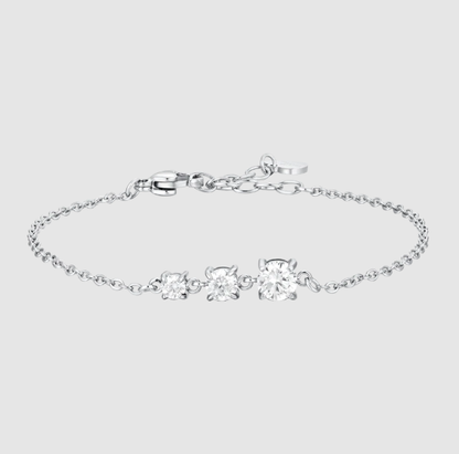 Bracciale Luca Barra Donna Acciaio Tre Zirconi Bianchi _BK2815