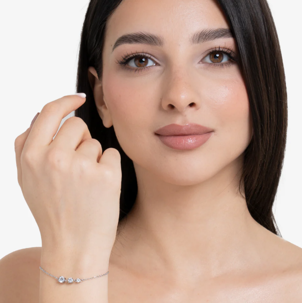 Bracciale Luca Barra Donna Acciaio Tre Zirconi Bianchi _BK2815