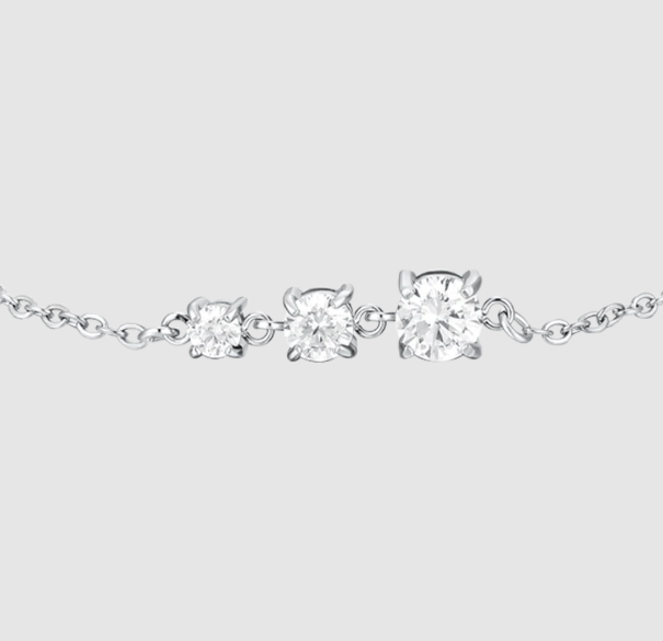 Bracciale Luca Barra Donna Acciaio Tre Zirconi Bianchi _BK2815