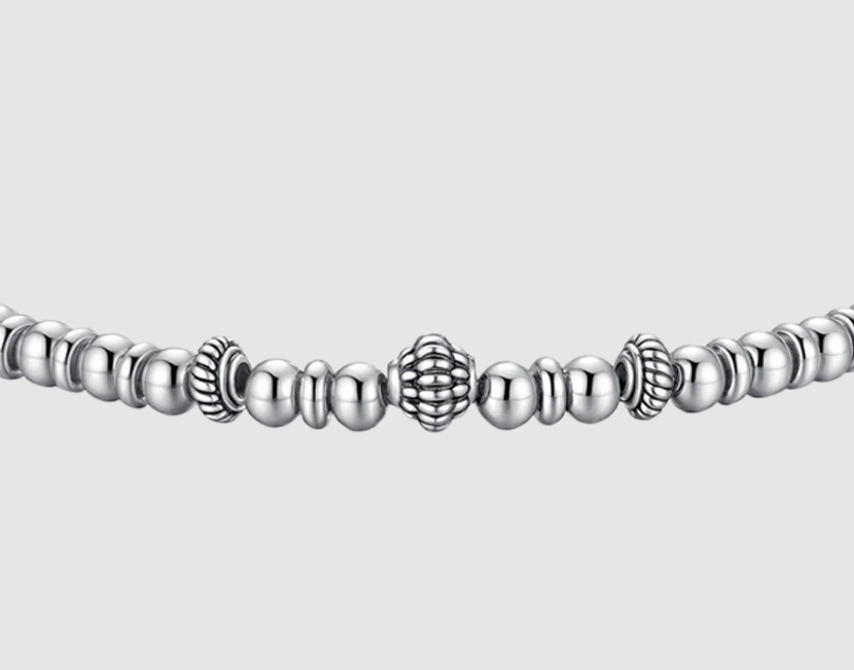 Luca Barra Herren-Armband aus Stahl Boule Elements Vintage-Effekt _BA1860 