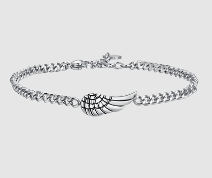 Luca Barra Herren-Armband mit zentralem Flügel aus Stahl _BA1880 