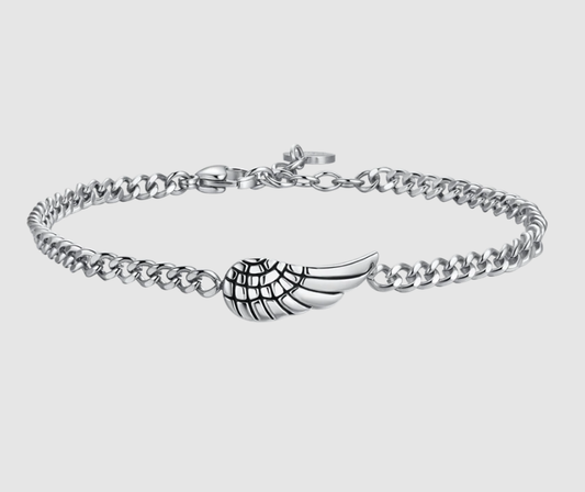 Bracciale Luca Barra Uomo Acciaio Centrale Ala _BA1880