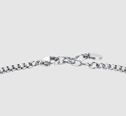 Bracciale Luca Barra Uomo Acciaio Rosa dei Venti Ceramica Nera _BA1790
