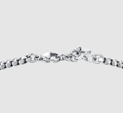 Bracciale Luca Barra Uomo Acciaio Centrale Ancora Elementi IP Rosa _BA1877