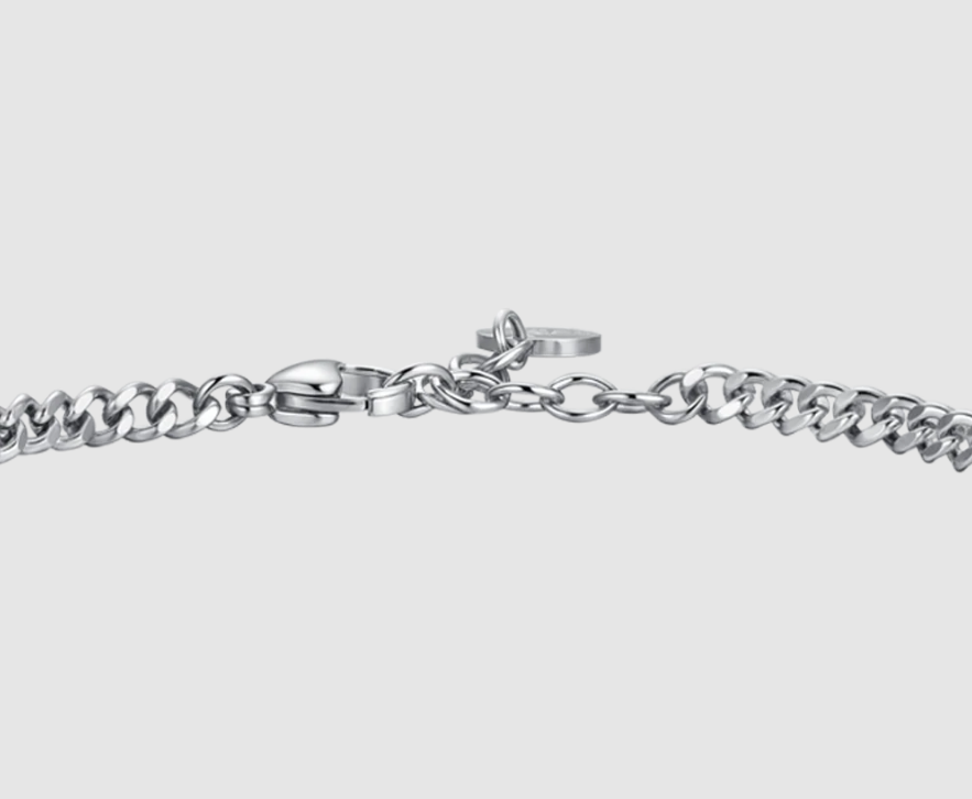 Luca Barra Herren-Armband aus Stahl mit zentraler Feder _BA1879 