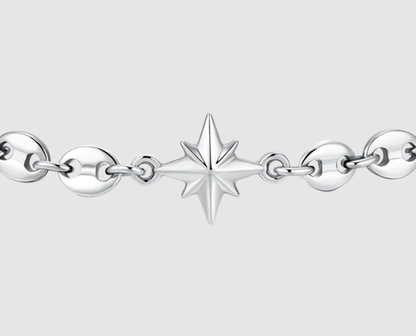 Bracciale Luca Barra Uomo Acciaio Centrale Rosa dei Venti _BA1872