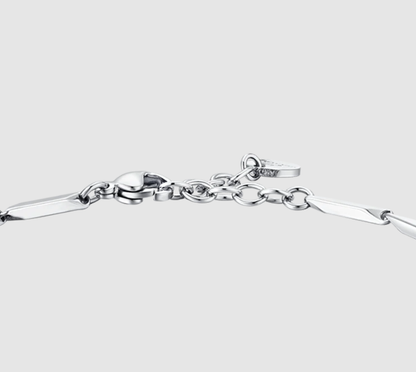 Luca Barra Herren-Armband aus Stahl mit schwarzen Achatsteinen _BA1869 