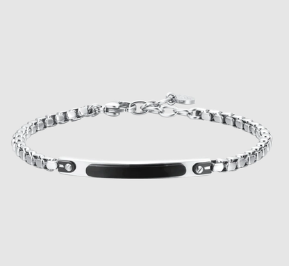 Bracciale Luca Barra Uomo Acciaio Boule Elementi Effetto Vintage _BA1861
