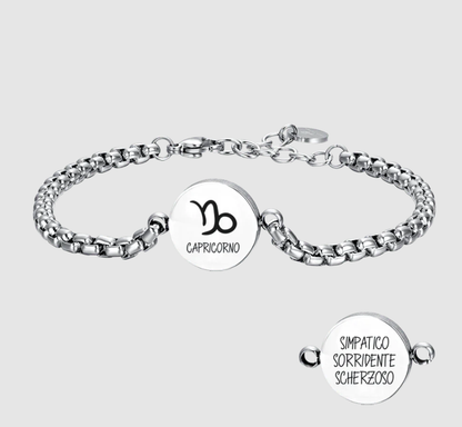 Bracciale Luca Barra Uomo Acciaio Segno Zodiacale Capricorno _BA1631