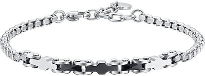 Bracciale Luca Barra Uomo Acciaio e Ceramica Nera _BA1794