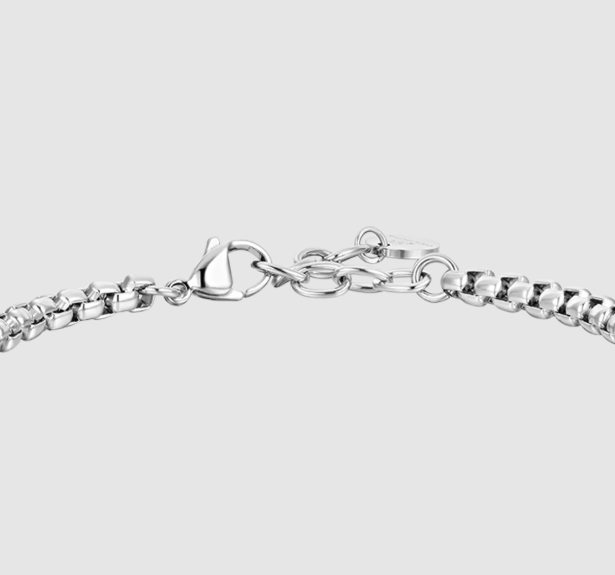 Bracciale Luca Barra Uomo Acciaio e Ceramica Nera _BA1794