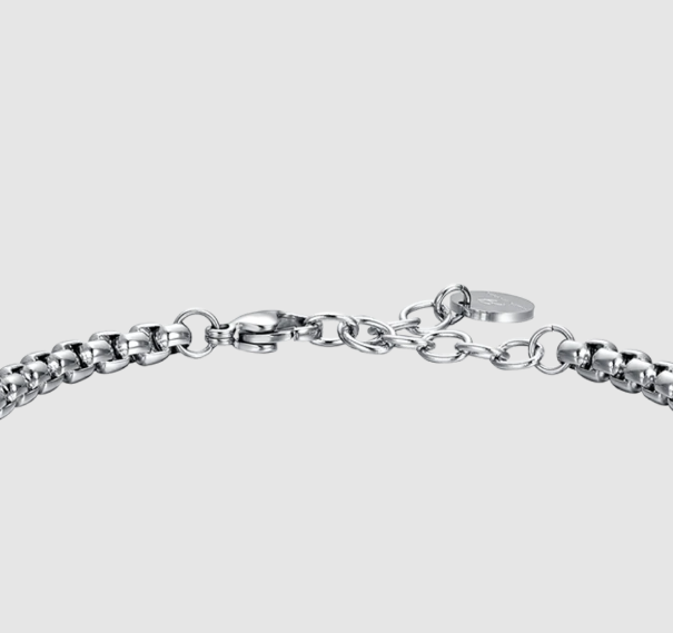 Bracciale Luca barra Acciaio Uomo Centrale Ancora Ip Nero _ BA1713
