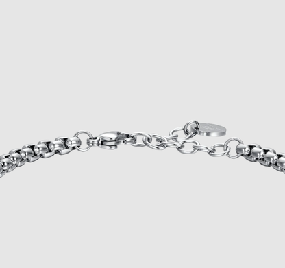 Bracciale Luca barra Acciaio Uomo Centrale Ancora Ip Nero _ BA1713