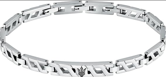 Bracciale Maserati Uomo Acciaio Logo Nero Collezione Iconic _JM124AVD34