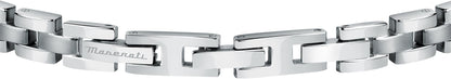Bracciale Maserati Uomo Acciaio Argentato Dettagli Oro Logo _JM420ATH05