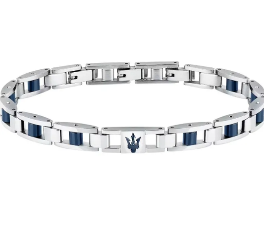 Bracciale Maserati Uomo Acciaio Ceramica Blu Logo _JM225ATZ59