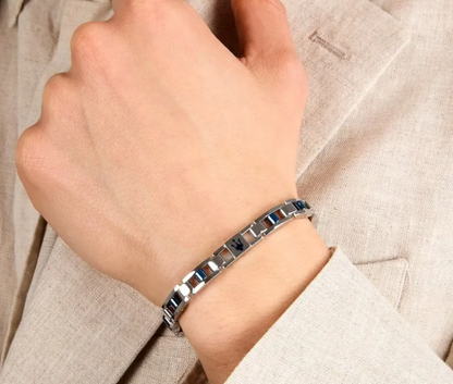 Bracciale Maserati Uomo Acciaio Ceramica Blu Logo _JM225ATZ59
