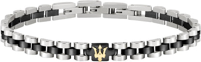 Bracciale Maserati Uomo Acciaio Ceramica Nera Logo _JM320AST08