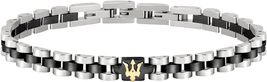 Bracciale Maserati Uomo Acciaio Ceramica Nera Logo _JM320AST08