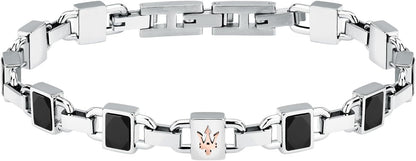 Bracciale Maserati Uomo Acciaio Ceramica Nera Logo _JM424ATZ41