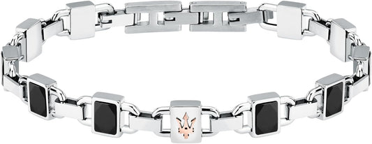 Bracciale Maserati Uomo Acciaio Ceramica Nera Logo _JM424ATZ41