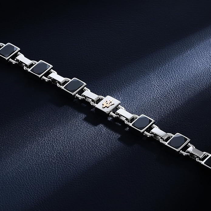 Bracciale Maserati Uomo Acciaio Ceramica Nera Logo _JM424ATZ41