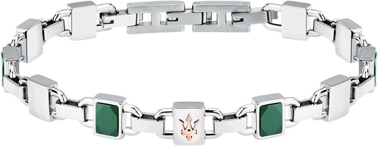 Bracciale Maserati Uomo Acciaio Ceramica Verde Logo _JM424ATZ43