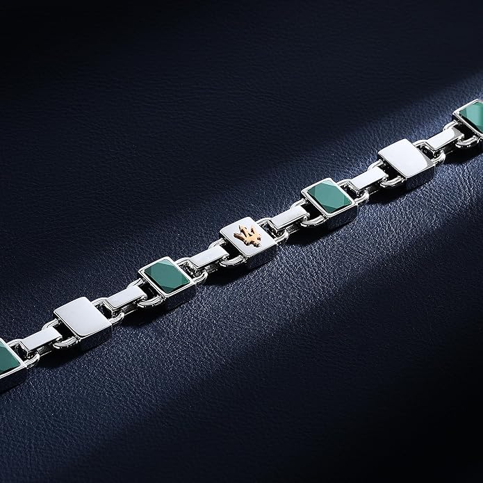 Bracciale Maserati Uomo Acciaio Ceramica Verde Logo _JM424ATZ43