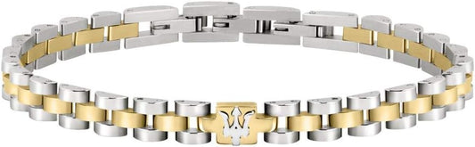 Bracciale Maserati Uomo Acciaio Logo Maglia Oro _JM320AST08