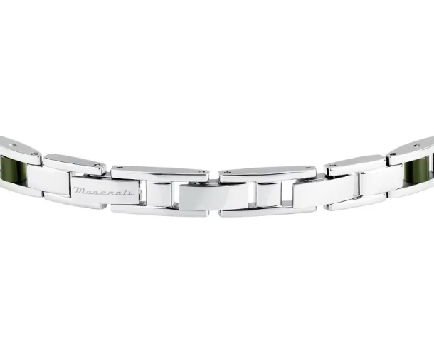 Bracciale Maserati Uomo Acciaio ceramica Verde Logo Nero _JM225ATZ60