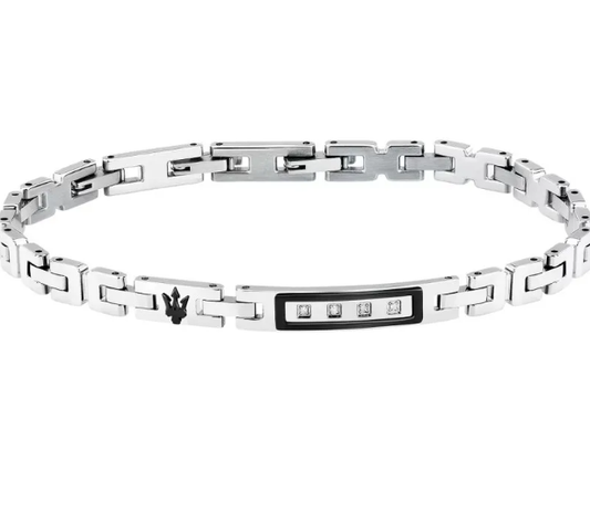 Bracciale Maserati Uomo Acciaio Diamonds PVD Nero _JM125ATY21