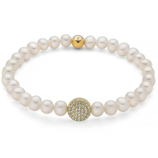 Bracciale Miluna Donna Argento18 KT Placcato Oro Perle 5,5-6 Topazi _PBR3500G