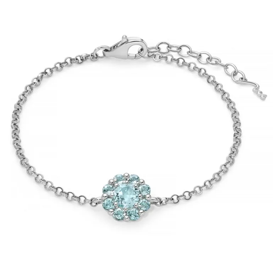 Bracciale Miluna Donna Argento 925 Topazio Azzurro Naturale  _BRD993