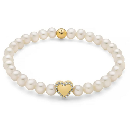 Bracciale Miluna Donna Perle Argento925 Cuore Pavé Topazi Oro _PBR3505G