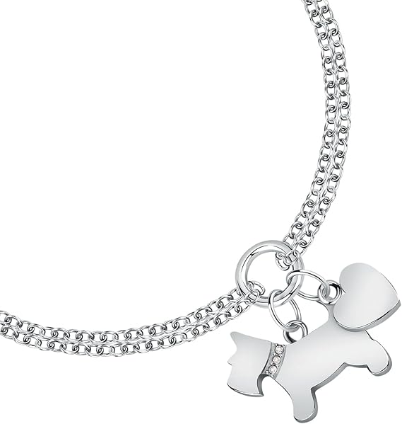 Bracciale Morellato Donna Acciaio Ciondolo Cagnolino e Cristalli _SAVL14