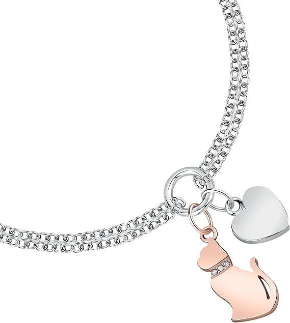 Morellato Damen-Armband aus Stahl mit Katzenanhänger und Kristallen _SAVL11 