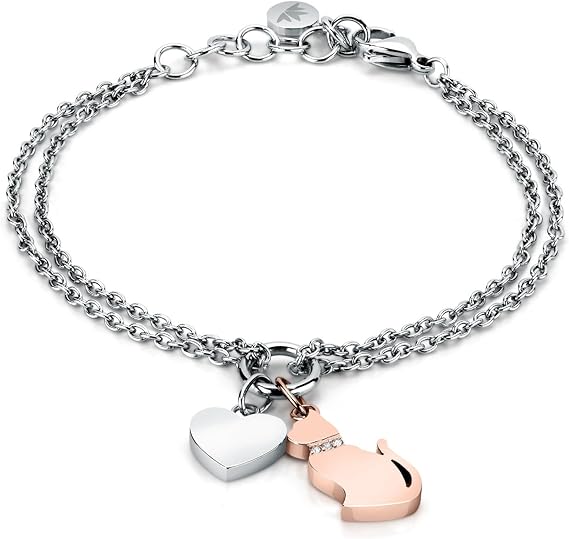 Morellato Damen-Armband aus Stahl mit Katzenanhänger und Kristallen _SAVL11 