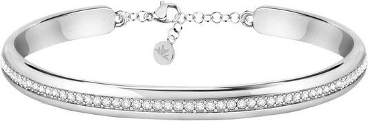 Morellato Damen-Armband aus starrem Stahl mit weißen Kristallen _SAKM72 